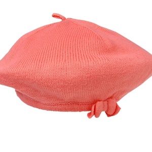 NWT Janie and jack beret coral pink hat